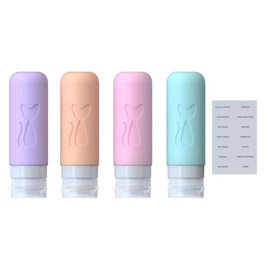 Zafit TSA Approved 3oz Leakproof Travel Bottles for Toiletries, Refillable Containers for Shampoo Conditioner Lotion Body Wash(Multicolored C)