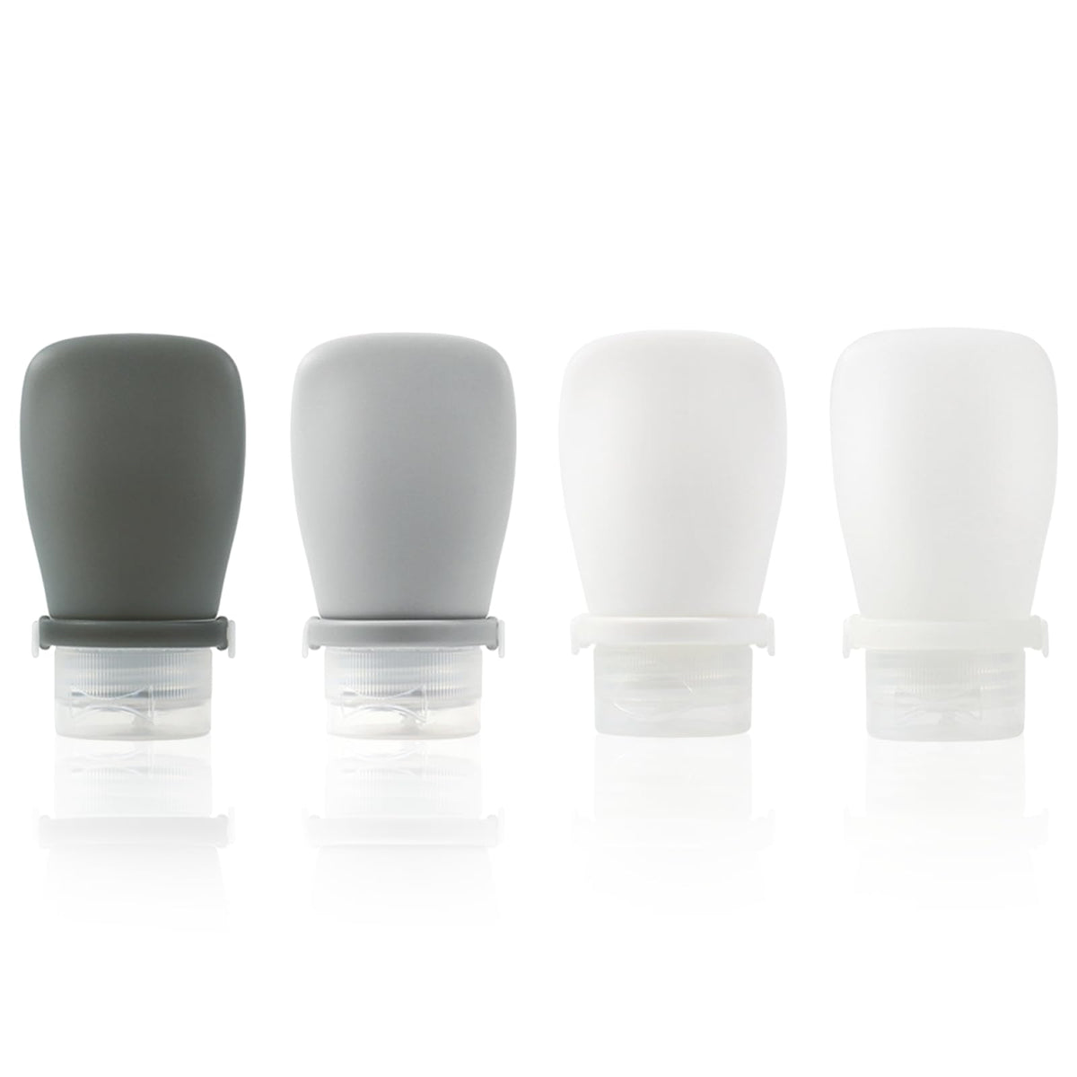 4 Pack 1oz Silicone Travel Bottles Leak Proof Squeeze Bottles For Toiletries Shampoo Conditioner Lotion Salad Dressing Travel Size Containers