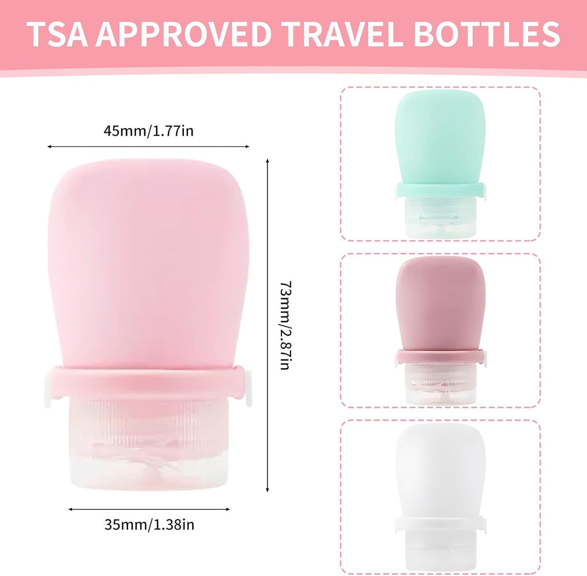 4 Pack 1oz Silicone Travel Bottles Leak Proof Squeeze Bottles For Toiletries Shampoo Conditioner Lotion Salad Dressing Travel Size Containers