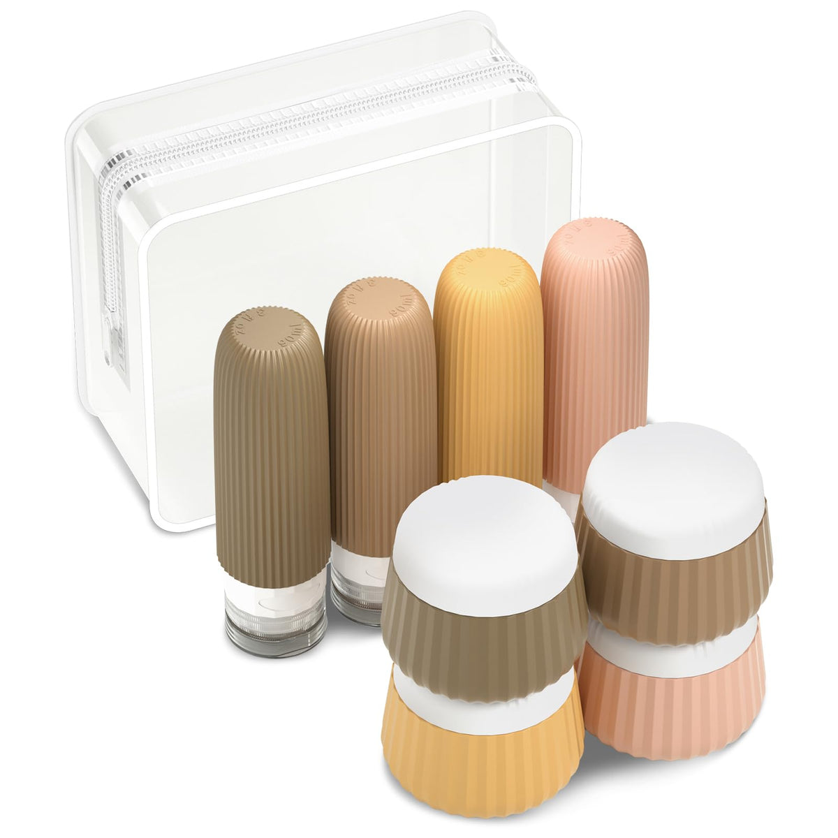 Mrsdry Travel Bottles 8 Pack, TSA Approved 3 oz Travel Containers with Clear Bag, Leak Proof Silicone Squeezable Essentials Jars