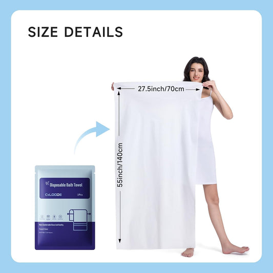 5 Pcs Disposable Bath Towels for Travel Larger And Thicker, 55.1 x 27.5"