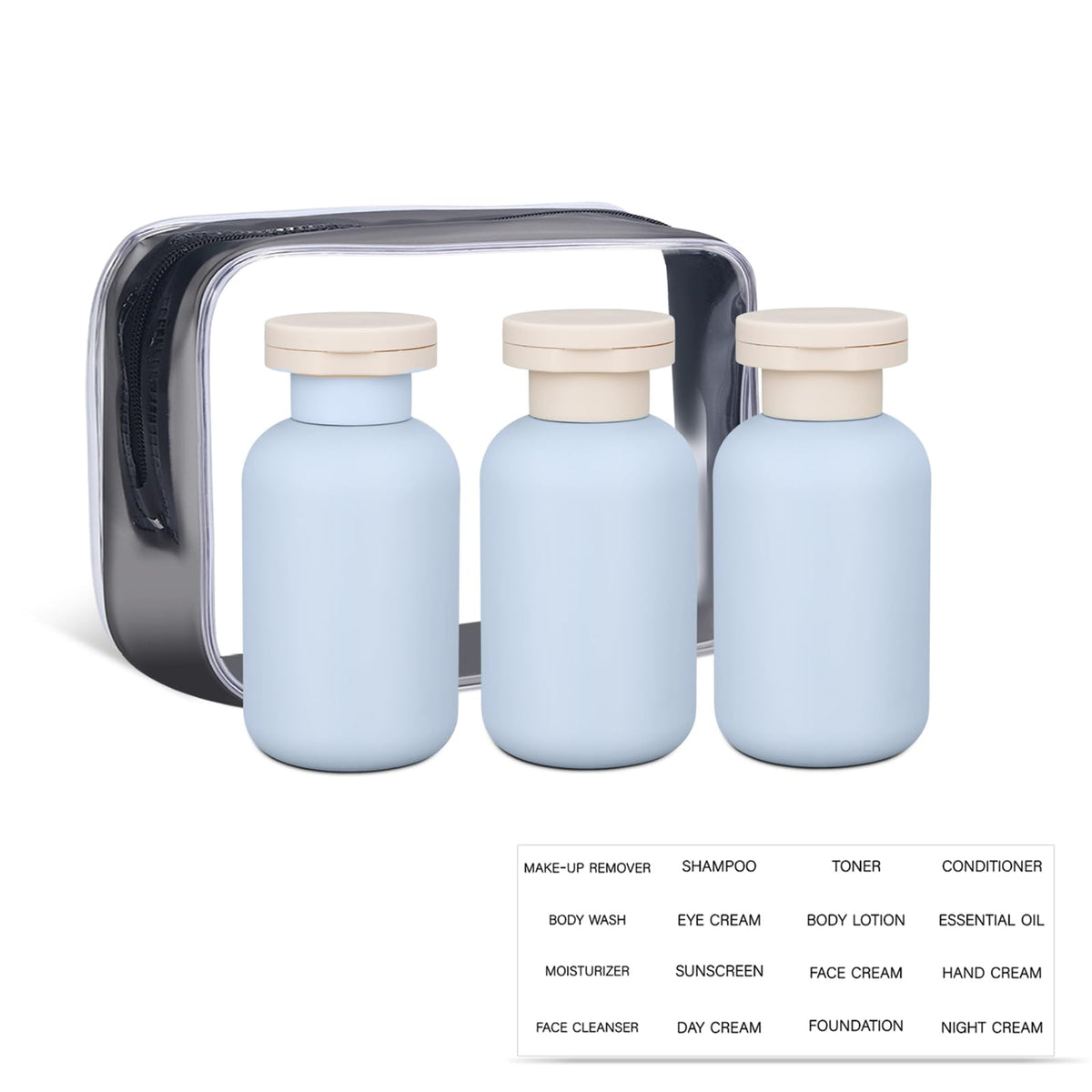 ASEVAT Leak Proof Travel Bottle with Flip Cap, Shampoo and Conditioner Bottle Set, Refillable Containers for Lotion, Cream Shampoo (Green+Blue+Pink, 3.4 Ounces)