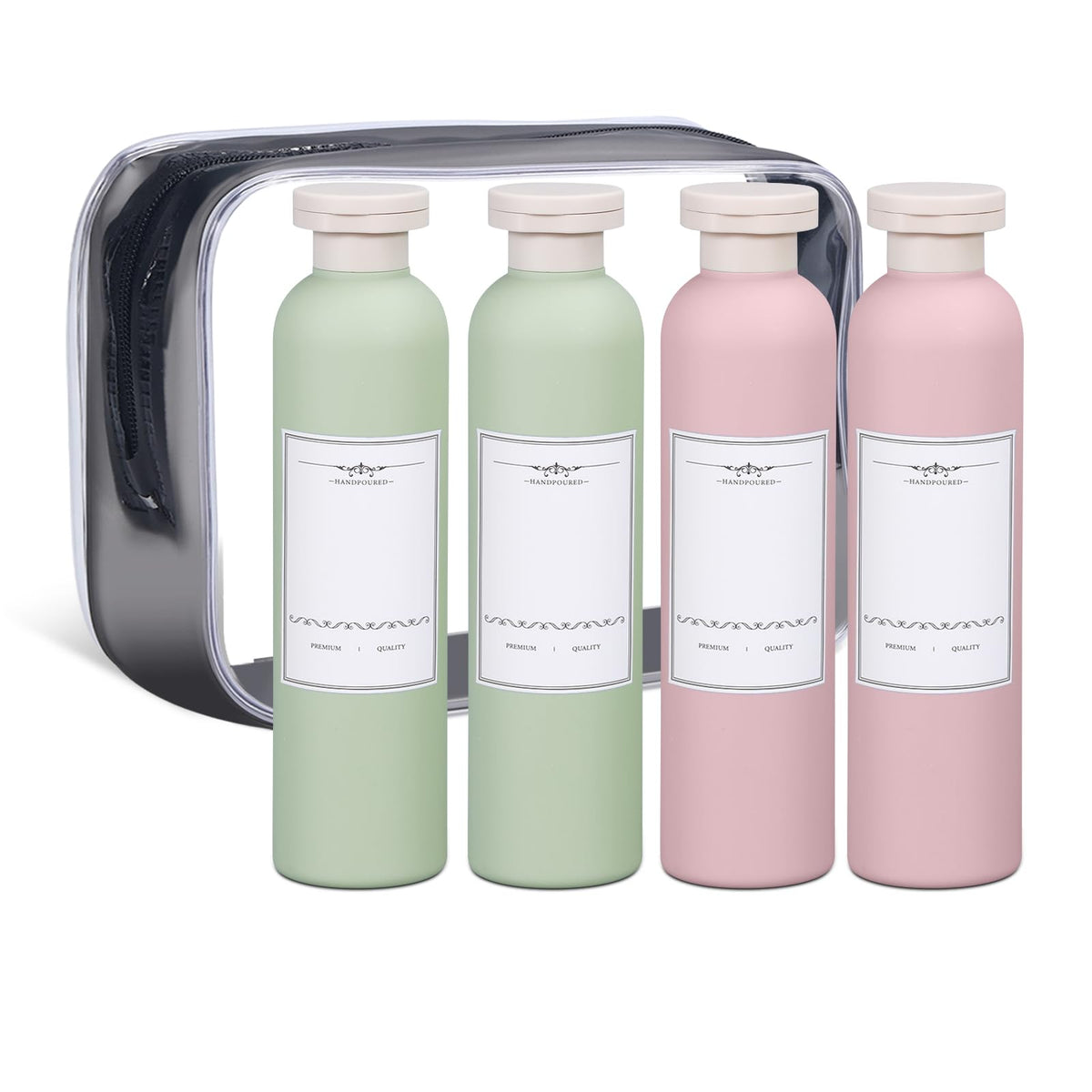 ASEVAT Leak Proof Travel Bottle with Flip Cap, Shampoo and Conditioner Bottle Set, Refillable Containers for Lotion, Cream Shampoo (Green+Blue+Pink, 3.4 Ounces)