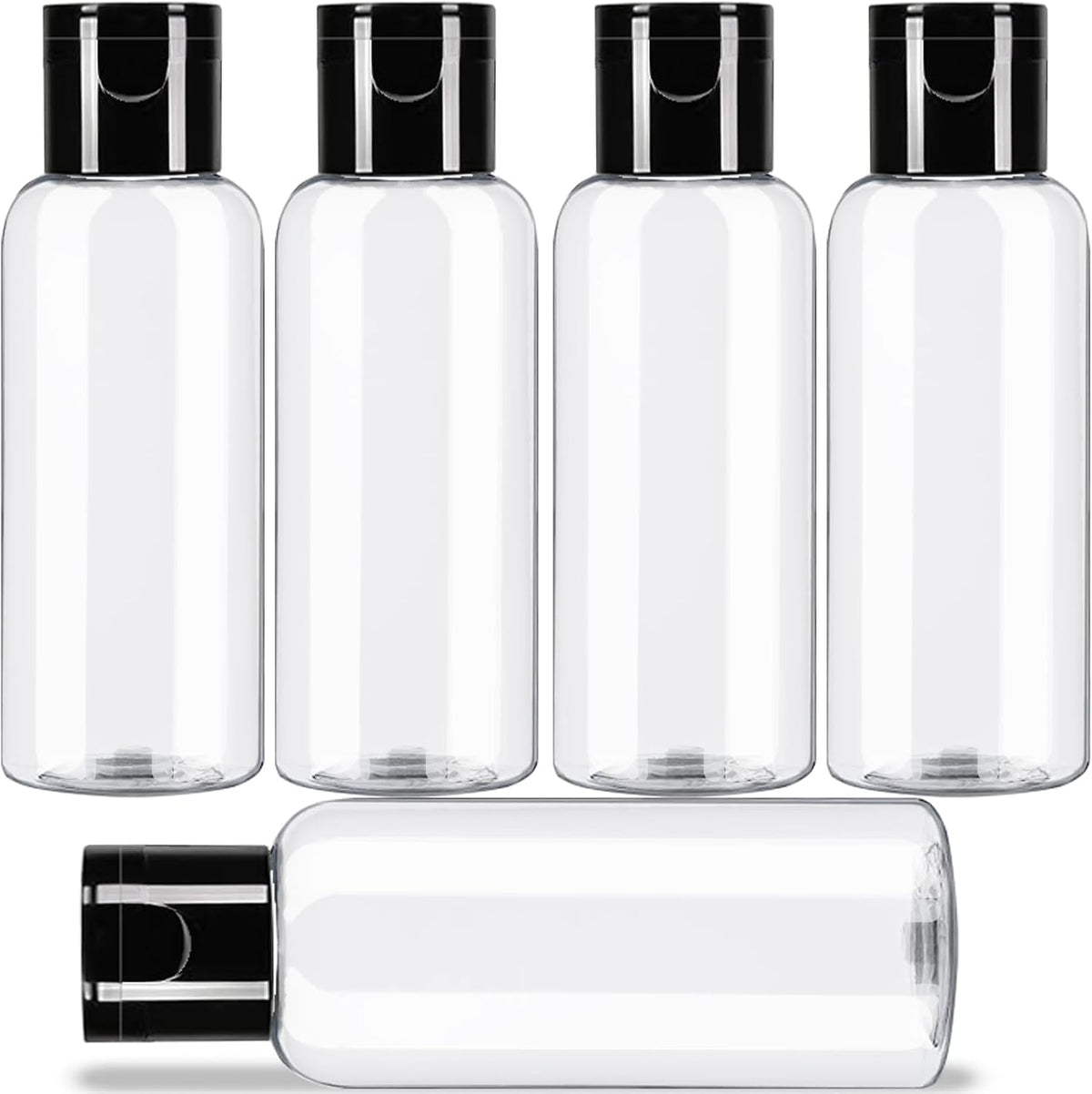 DNSEN 5 Pack 3.4 oz Travel Size Bottles for Toiletries with Labels
