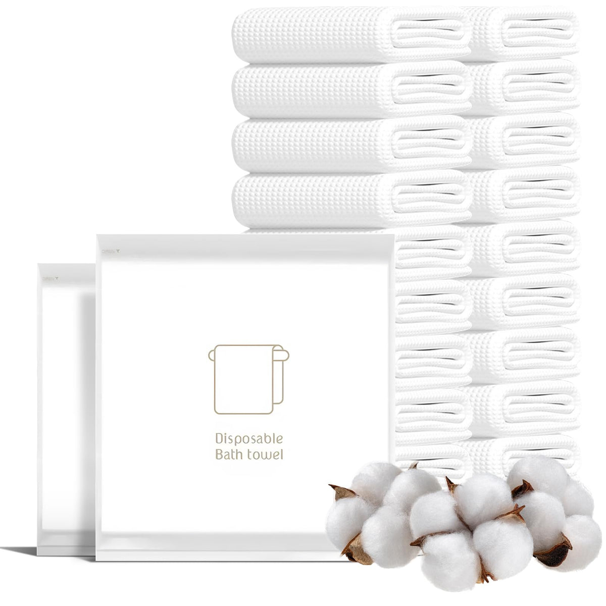 THMINS 20 Pack Disposable Bath Towels Extra Large, 27.5"x55" Shower Towels