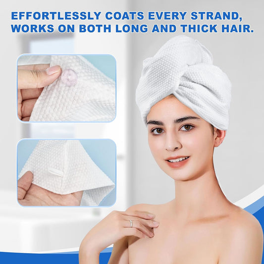 Disposable Microfiber Hair Towel with Button,7 Packs Large Quick Dry Towel Microfiber Hair Towel Wrap for Women for Travel, Gym, Hotel