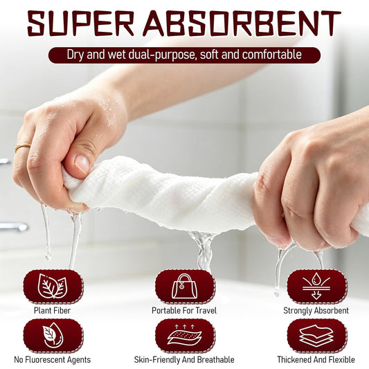 60PCS Compressed Towels, Disposable Compressed Face Towel, Portable Cotton Coin Tissues for Travel/Camping/Home/Outdoor/Gym/Makeup Removal