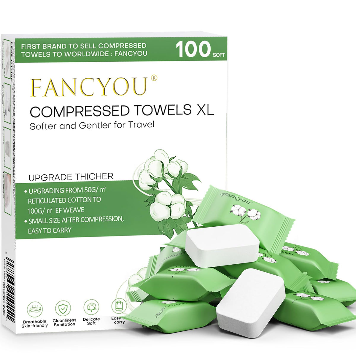 Compressed Towels Disposable Face Towel Disposable Washcloths 50 Count