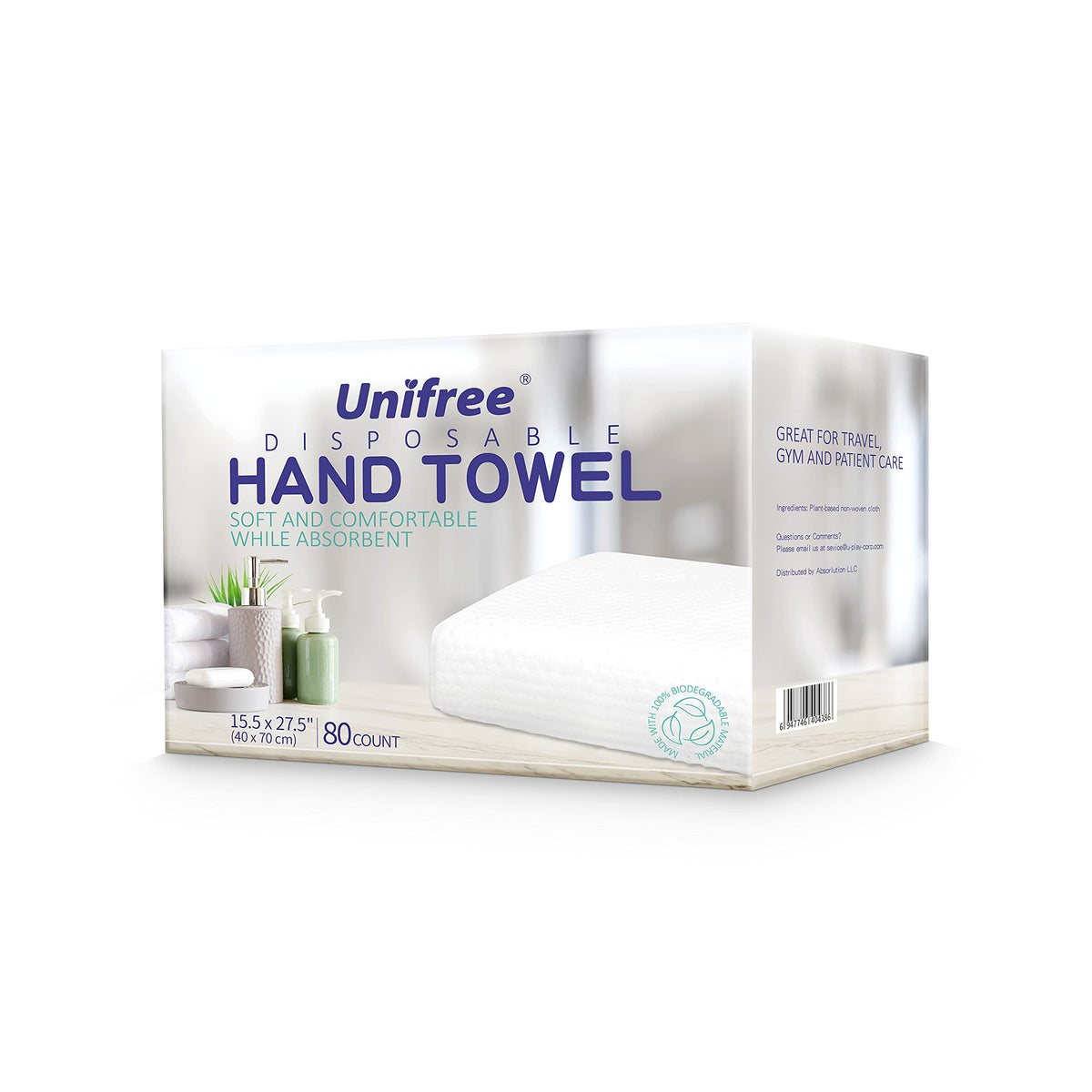 Unifree Disposable Bath Towels 丨Camping Towel I Gym Towel I Barber Towel 20 Count, Individually Packed, Large Size 27.5 by 55 inches (27.5“x55”)