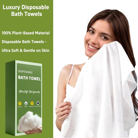 Disposable Bath Towels, 10-Pack Premium Compressed Towels Large,56x28 Inches, Large Reusable Travel Towels for Camping, Sports, Beach, Swimming