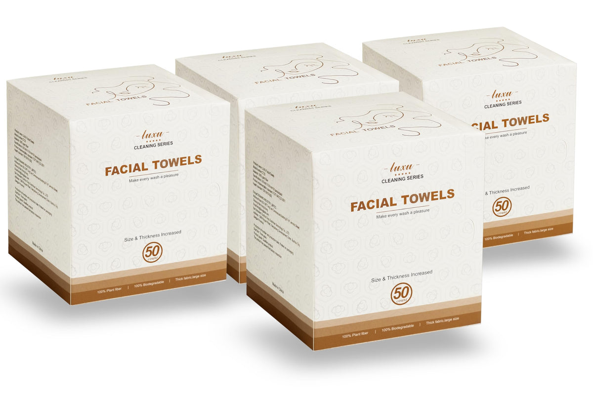 LUXU Face Towels,Ultra‑Soft Facial Towels,Extra Thick Disposable Face Towel
