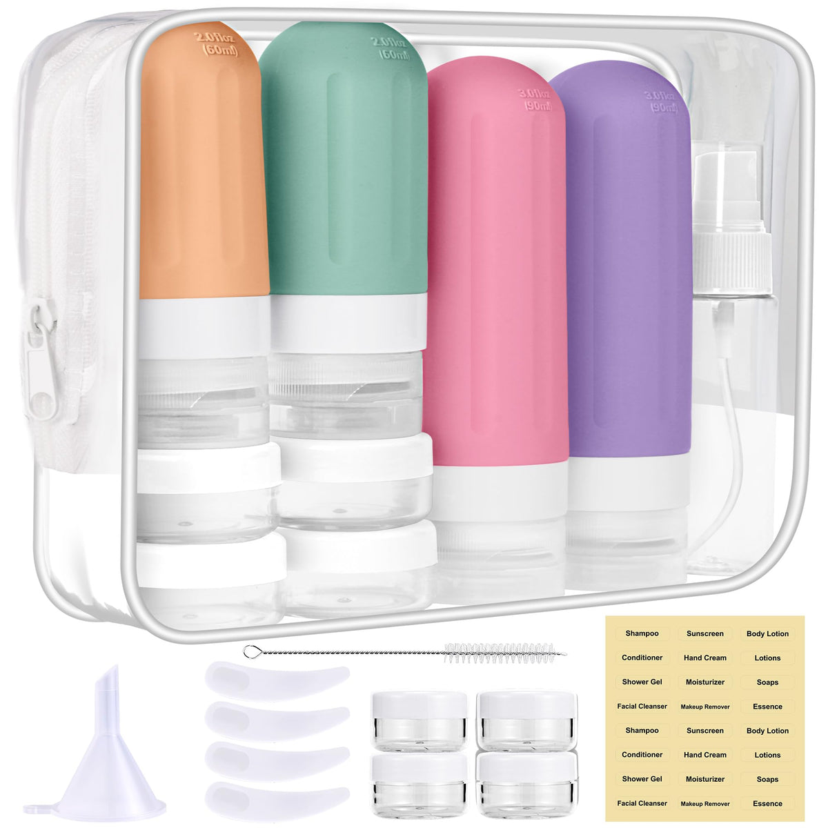 Travel Bottles for Toiletries 18Pack Containers Travel Size Toiletries