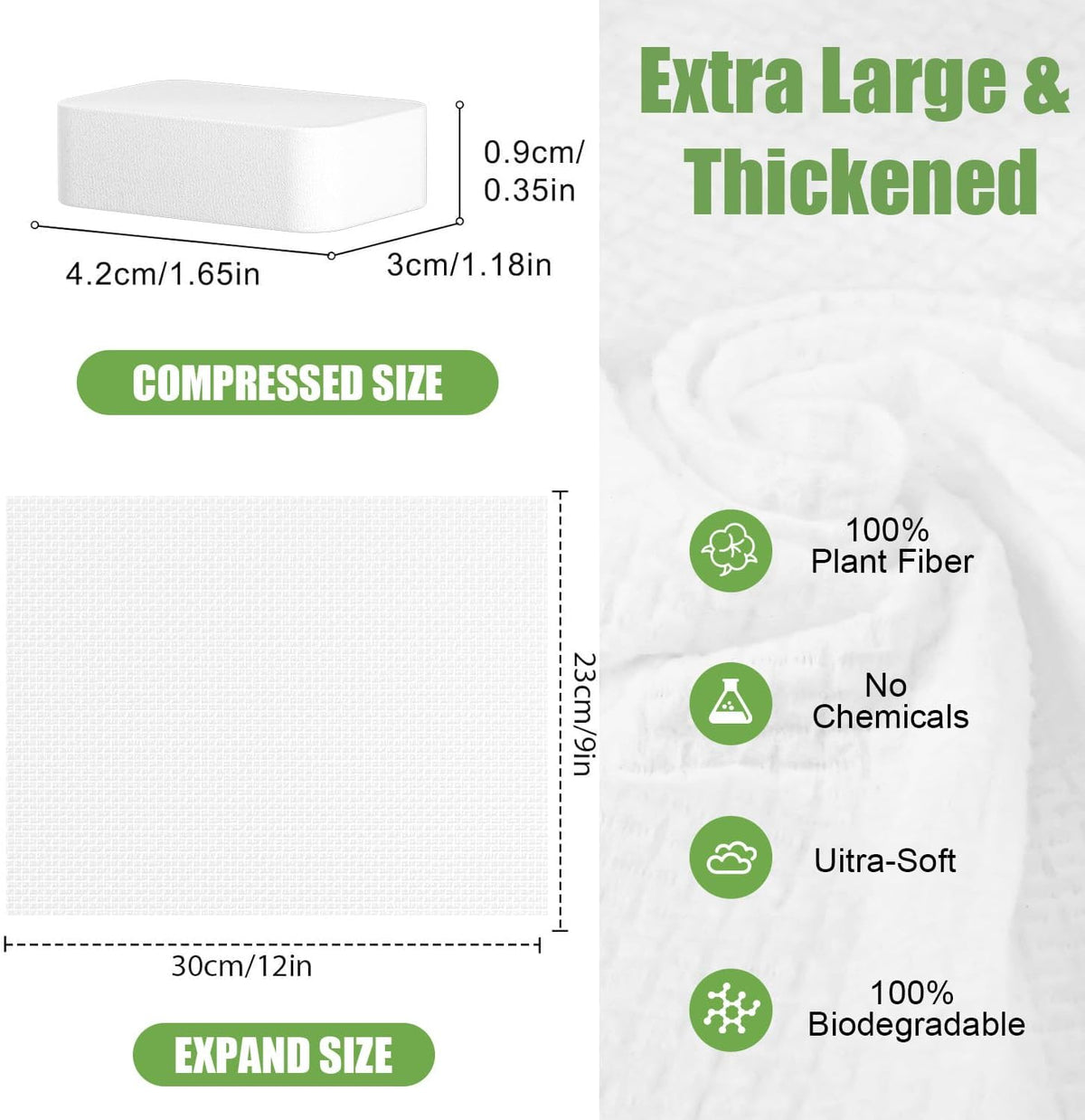 Compressed Towels Tablets Disposable Washcloths 20 Count