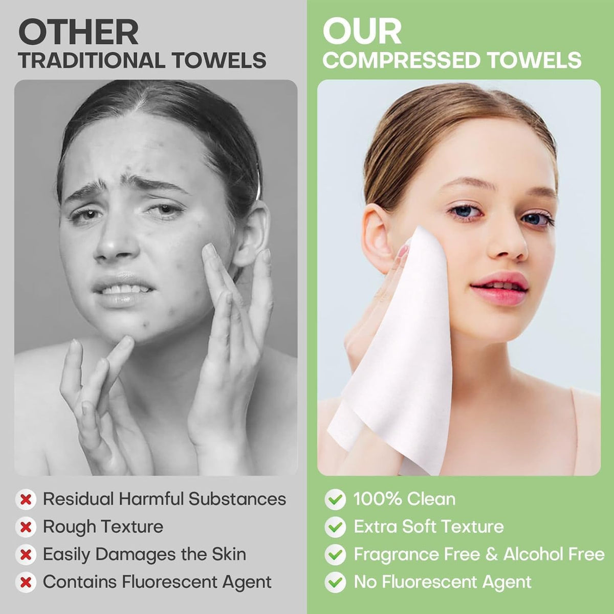 Compressed Towels Tablets Disposable Washcloths 20 Count