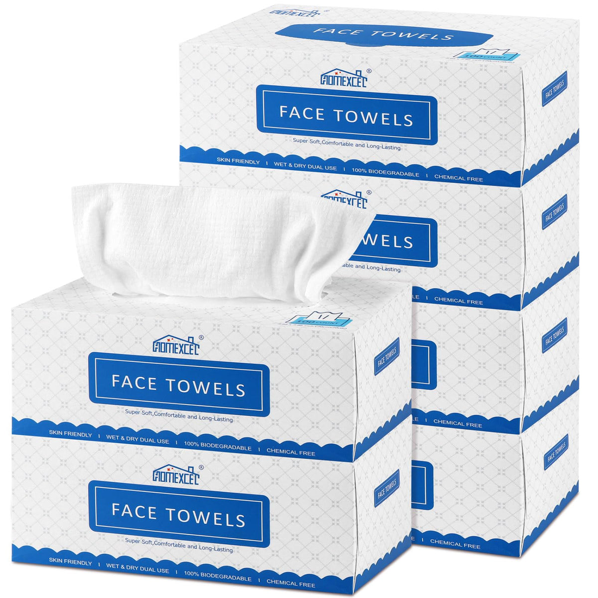 HOMEXCEL Face Towels, Disposable Face Towelette Ultra Soft & Absorbent
