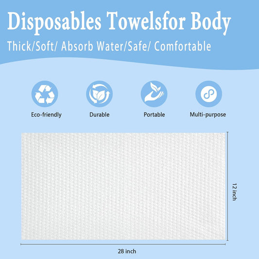 100PCS Disposable Towel, 28" ×12" Disposable Hair Towel for Spa Travel