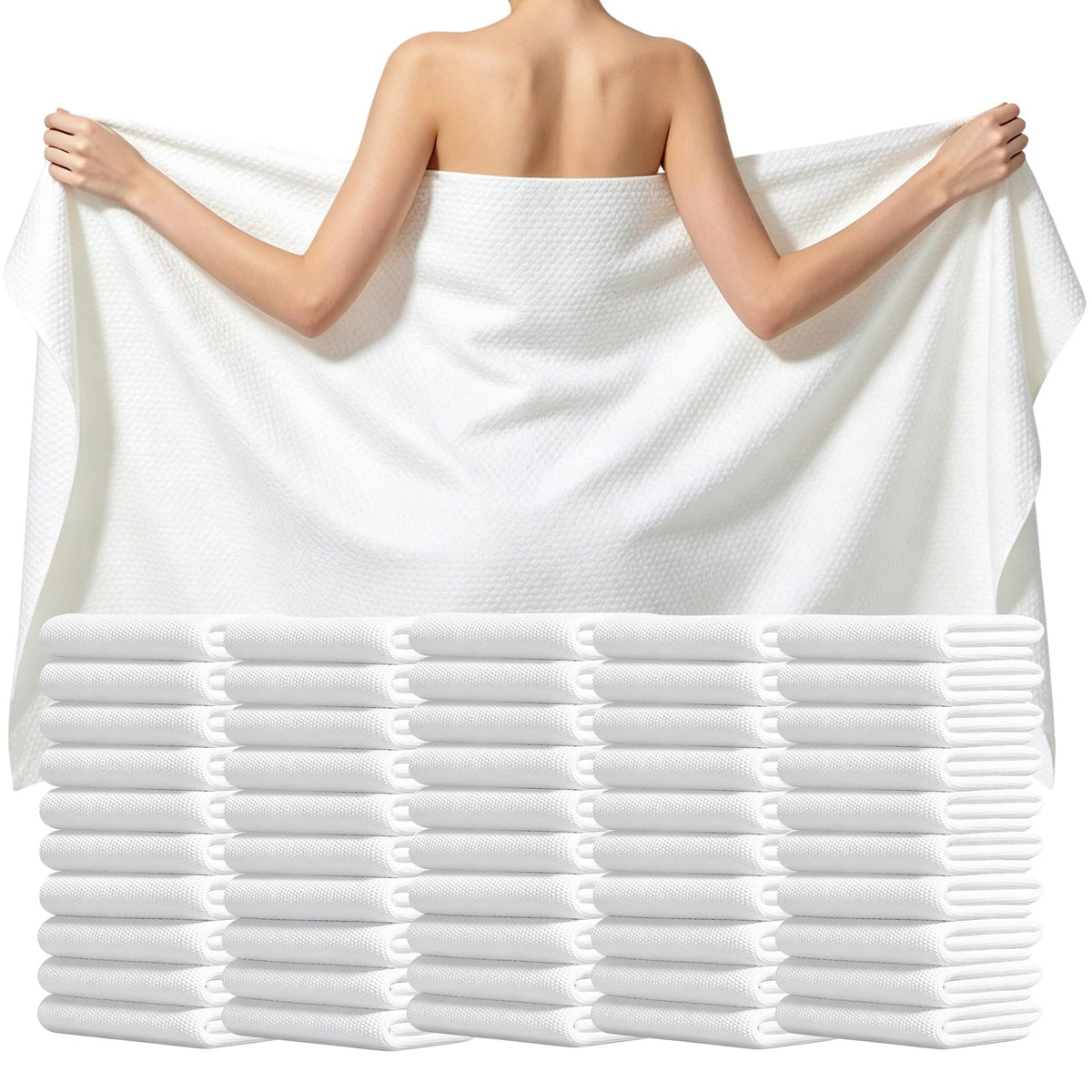 25 Pack Disposable Bath Towels, 55" x 27.5" Ultra Soft Travel Towels Bulk