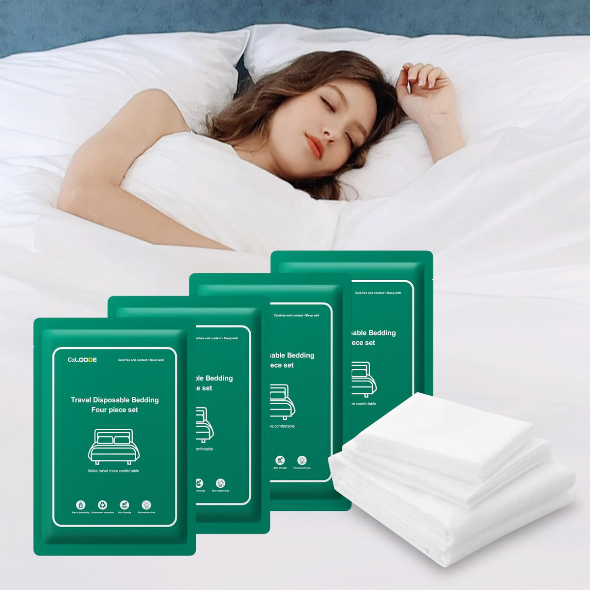 2 Pack Disposable Bed Sheet King Size for Travel Disposable Sheet for Hotel