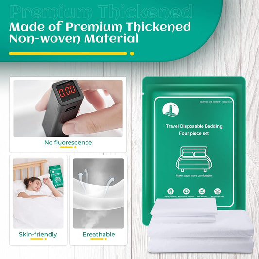 Travel Essentials Disposable Bed Sheets Set for Hotel
