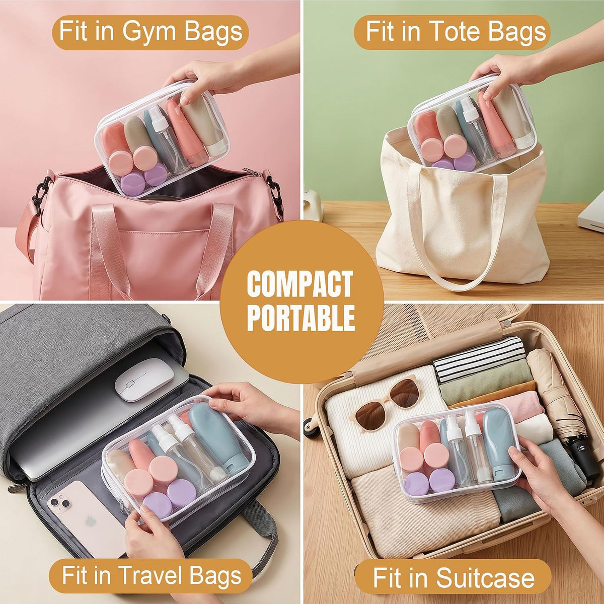 DEWSENSI 20 Pack Travel Bottles for Toiletries, Travel Size Containers Kit