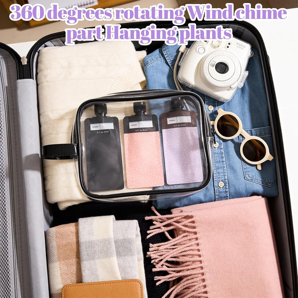 9PCS Travel Liquid Container Set - Refillable Travel Pouches for Toiletries, 3oz TSA Approved Squeeze Pouches, Travel Shampoo Skin Care Containers