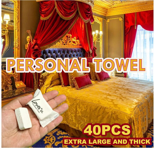 QUALIALL Disposable Travel Washcloths, 40pcs, Pure Cotton, Large Thick