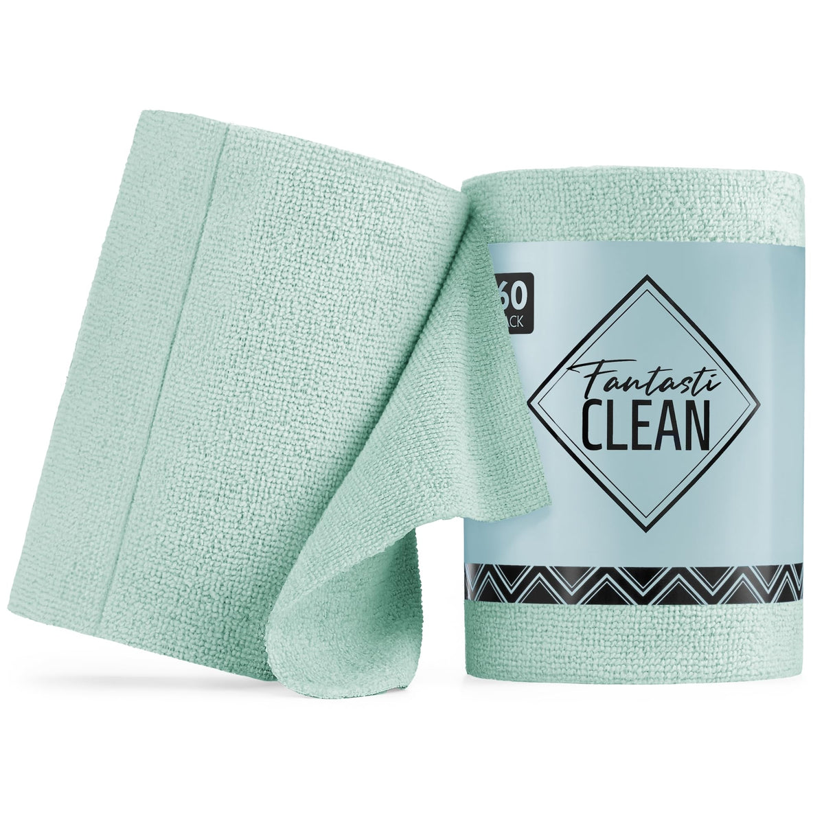 Fantasticlean Microfiber Cleaning Cloth Roll, Pink, 60 Pack, 8" x 8"