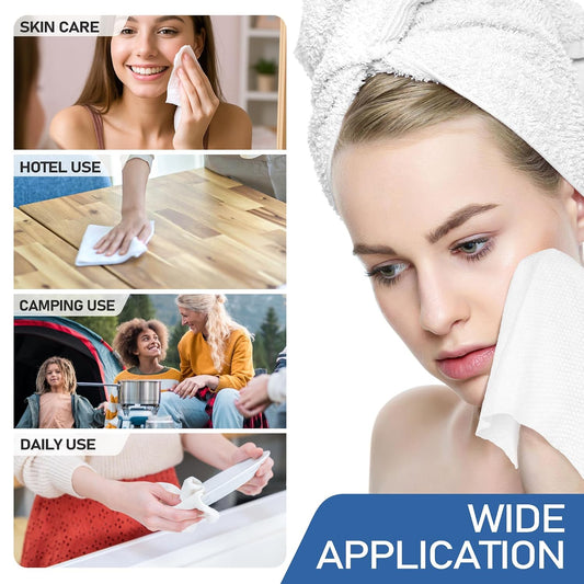 40Pcs Disposable Compressed Face Towels Tablets, Washcloths for Travel