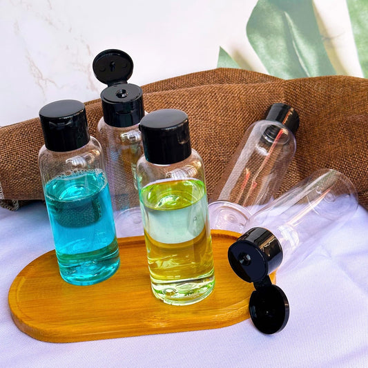 DNSEN 5 Pack 3.4 oz Travel Size Bottles for Toiletries with Labels