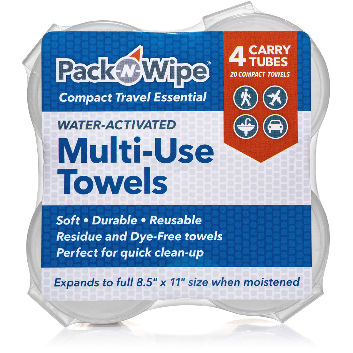 Disposable Compressed Towel Tablets - Absorbent, Durable & Reusable Paper Towels - Great Cleaning Cloths, Camping Towels and Soft, Eco-Friendly Baby Wipes - 8.5”x11” - (25 Towels & 1 Tube)