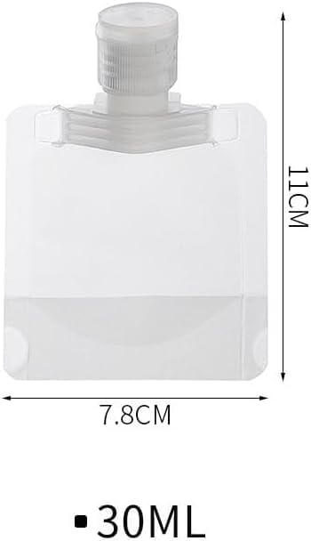 10Pcs 30ml Transparent Portable Fluid Packing Bags, New Travel Size Refillable Empty Squeeze Pouch, Premium Travel Pouches for Toiletry, Shampoo Shower Gel Squeezable Bags, Refillable Containers