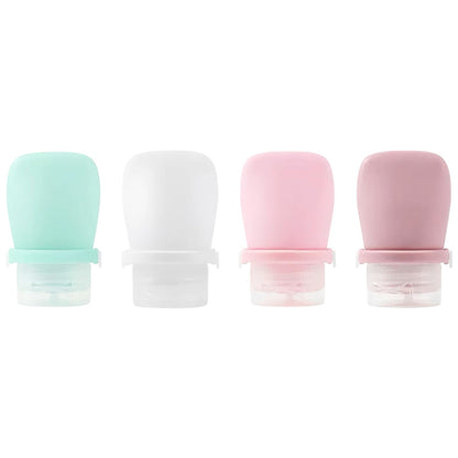 4 Pack 1oz Silicone Travel Bottles Leak Proof Squeeze Bottles For Toiletries Shampoo Conditioner Lotion Salad Dressing Travel Size Containers