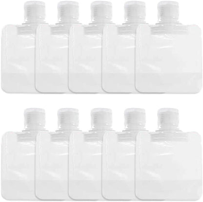10Pcs Portable Fluid Packing Bags,New Travel Size Refillable Empty Squeeze Pouch, Premium Travel Pouches for Toiletry, Lotion Shampoo Shower Gel Squeezable Bags Tools and Accessories (30ml)