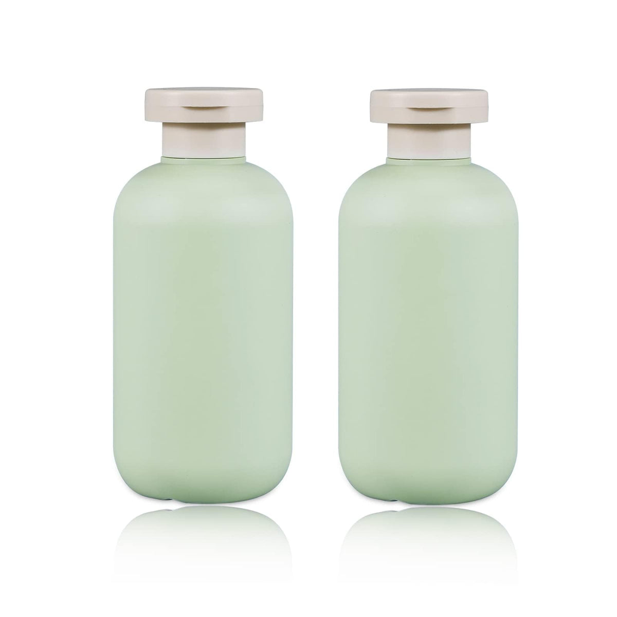 8.8 oz Plastic Travel Shampoo Bottles, Refillable Flip Cap Squeeze Bottles for Toiletries, Large Leakage-proof Travel Shampoo and Conditioner Container (Blue and Green)