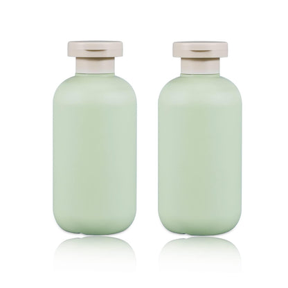 8.8 oz Plastic Travel Shampoo Bottles, Refillable Flip Cap Squeeze Bottles for Toiletries, Large Leakage-proof Travel Shampoo and Conditioner Container (Blue and Green)