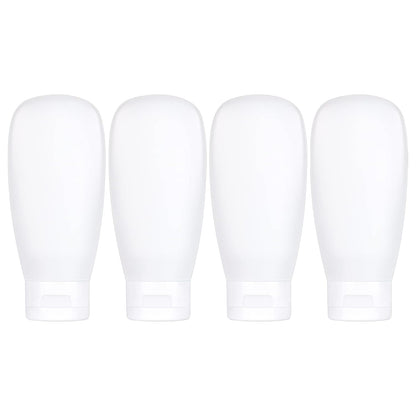TSA Approved Travel Bottles Set for Toiletries Travel Size Containers Kit 4 Pack Portable Leak Proof Refillable Squeeze Cosmetic Airplane Essential Shampoo Hair Conditioner Body Lotion Bath Shower Gel