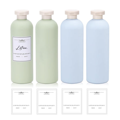 8.8 oz Plastic Travel Shampoo Bottles, Refillable Flip Cap Squeeze Bottles for Toiletries, Large Leakage-proof Travel Shampoo and Conditioner Container (Blue and Green)