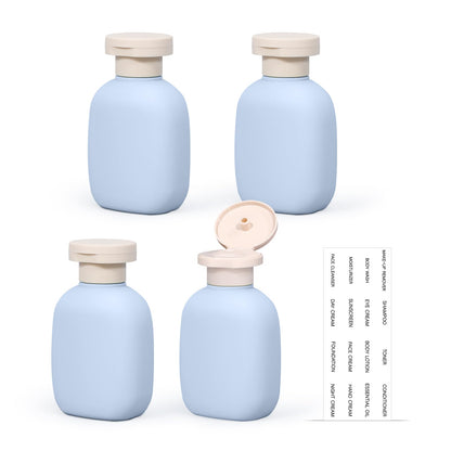 4 Pack 3.4 oz Travel Bottles, Plastic Travel Shampoo Bottles, Empty Plastic Squeeze Bottles with Flip Cap for Toiletries, Leakage-proof Travel Essentials Conditioner Bottle, Blue