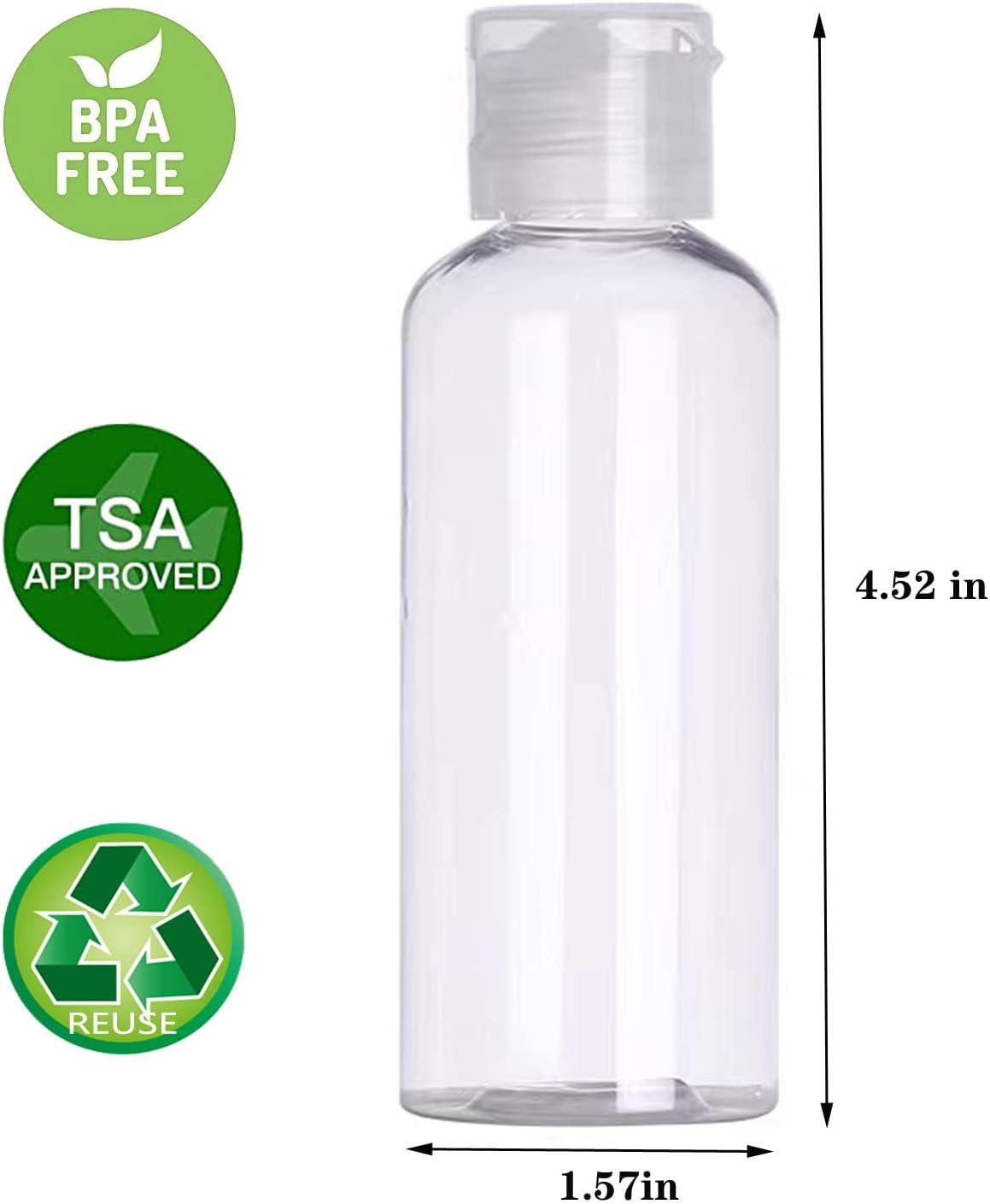 DNSEN 5 Pack 3.4oz Empty Plastic Travel Bottles for Toiletries