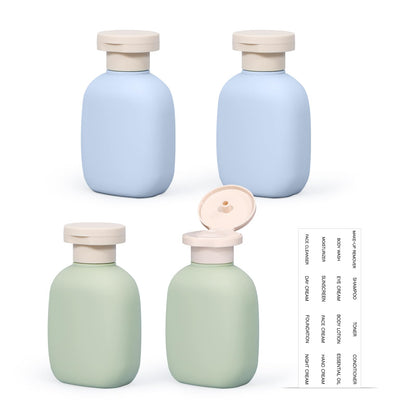 4 Pack 3.4 oz Travel Bottles, Plastic Travel Shampoo Bottles, Empty Plastic Squeeze Bottles with Flip Cap for Toiletries, Leakage-proof Travel Essentials Conditioner Bottle, Blue