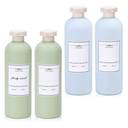 3 PACK Travel Shampoo Bottle, Empty Plastic Squeeze Bottles 6.8oz with Flip Cap, Lotion Container for Toiletries Travel Size Shampoo and Conditioner