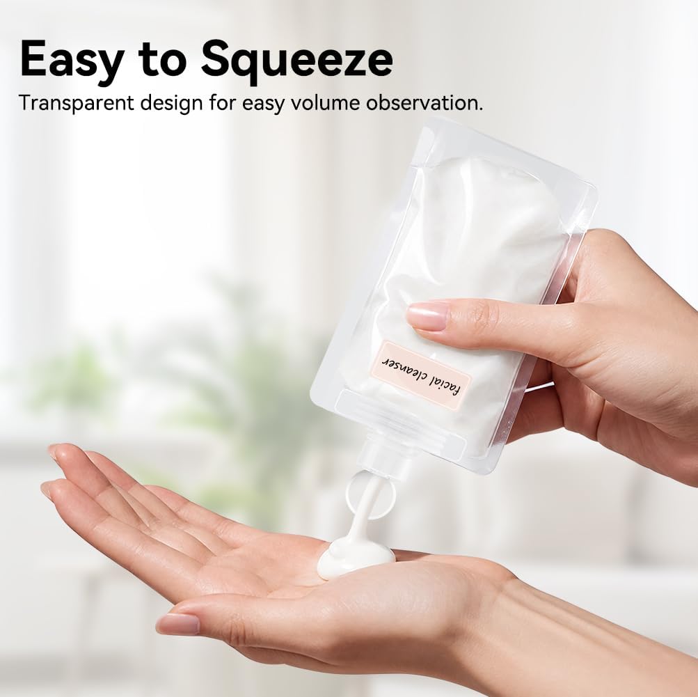 Clear Travel Pouches for Toiletries,9 Pk TSA Leakproof Bottles