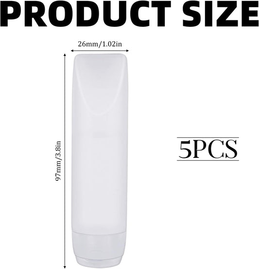 Refillable Cosmetic Containers, 5 Pieces 1 Oz Travel Bottles Mini Squeeze Bottle Makeup Containers Empty Lotion Bottles Toothpaste Container Reusable Travel Dispensers Bottles for Liquids Toiletries