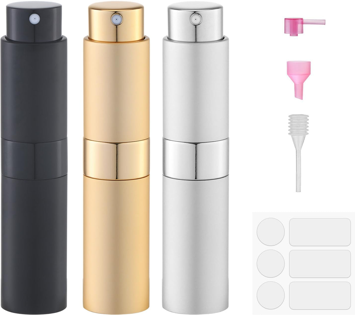 8ml Travel Perfume Bottle Refillable, Atomizer Sprayer for Cologne 3PCS