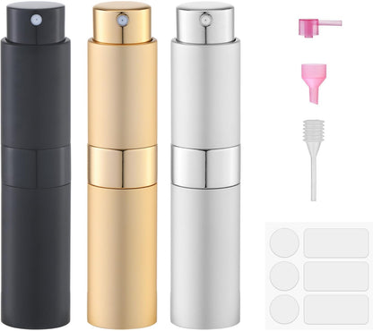 8ml Travel Perfume Bottle Refillable, Atomizer Sprayer for Cologne 3PCS