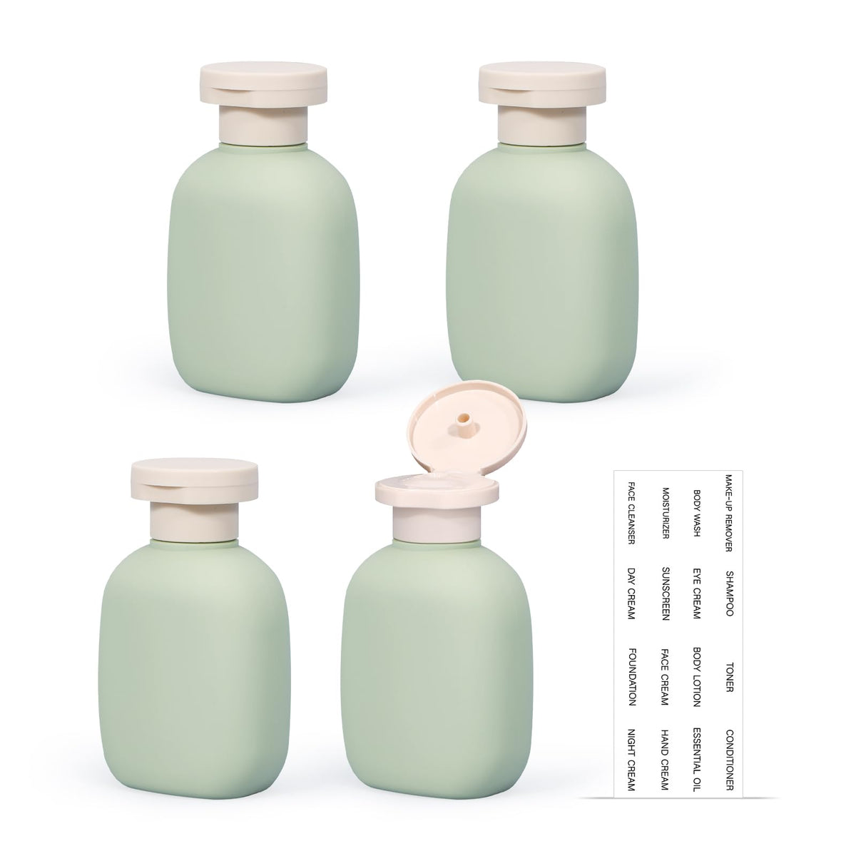4 Pack 3.4 oz Travel Bottles, Plastic Travel Shampoo Bottles, Empty Plastic Squeeze Bottles with Flip Cap for Toiletries, Leakage-proof Travel Essentials Conditioner Bottle, Blue