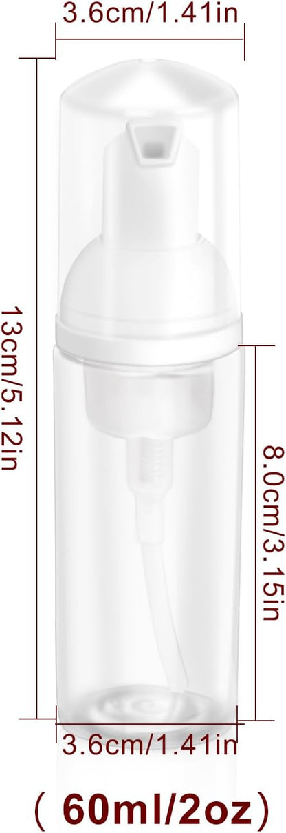 [2Pcs] 2oz Plastic Foam Pump Bottle, Empty Bottle Travel Foaming Dispenser