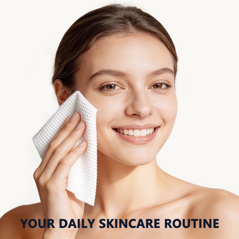 6 Pack Travel Size Disposable Face Towel, Face Towelettes Makeup Remover Dry Wipe Facial Towels 7”x 7.8”