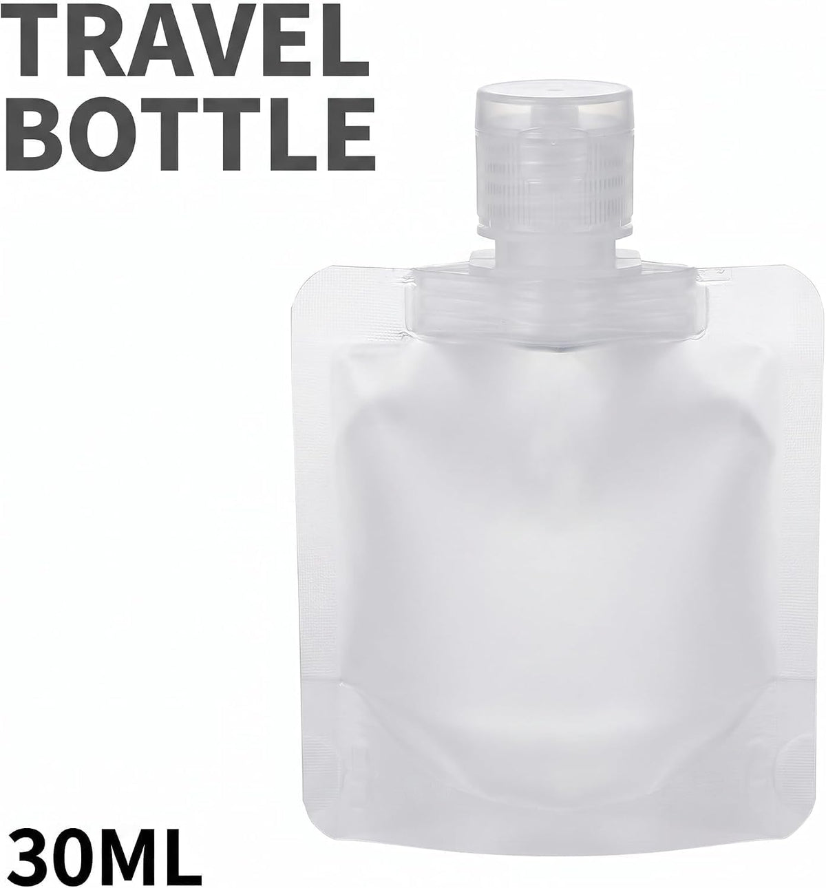 Jinshining 10Pcs Transparent Travel Fluid Pouches - 30ml Refillable Empty Squeeze Bags | Premium Clear Toiletry Containers for Lotion, Shampoo & Shower Gel | Portable Leakproof Travel Essentials