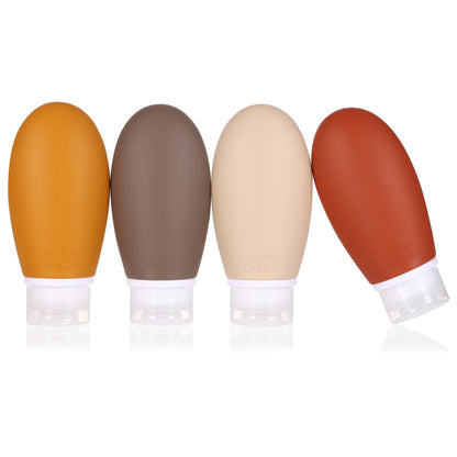 LIYUABU Leak Proof Silicone Travel Bottles,4 Pack 2oz Liquid Squeezable Refillable Portable Accessories/Cosmetic Containers,BPA Free,Travel Size Bottles for Toiletries Shampoo Conditioner Lotion